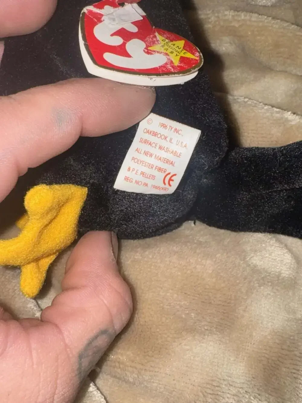1996 Ty Beanie Baby Baldy The Bald Eagle Style 4074 DOB 2-17-1996